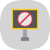 prohibido firmar plano curva icono vector