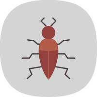 insecto plano curva icono vector