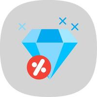 Diamond Flat Curve Icon vector