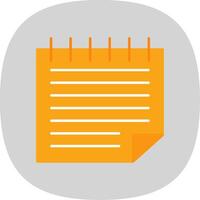 Notes Flat Curve Icon vector