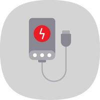 Power Bank Flat Curve Icon vector