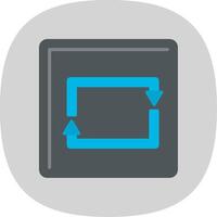 Rectangular Arrow Flat Curve Icon vector