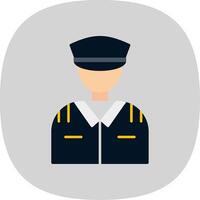 Pilot Flat Curve Icon vector
