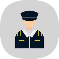 Pilot Flat Curve Icon vector