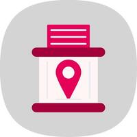 Telephone Booth Flat Curve Icon vector
