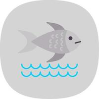 Fish Flat Curve Icon vector