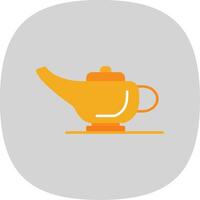 Arabian Magic Lamp Flat Curve Icon vector