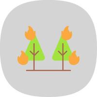 Wildfire Flat Curve Icon vector