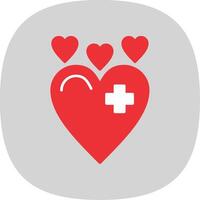 Heart Flat Curve Icon vector