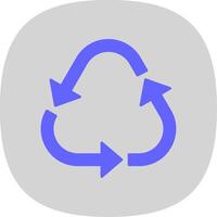reciclar plano curva icono vector