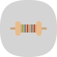 resistor plano curva icono vector