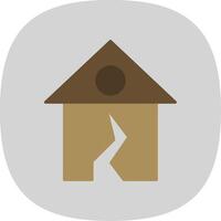 Earthquake Flat Curve Icon vector