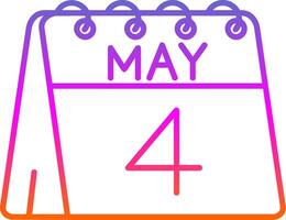 4th of May Line Gradient Icon vector