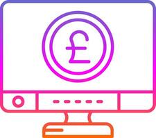 Pound Line Gradient Icon vector