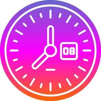 icono de gradiente de glifo de reloj vector