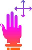 Three Fingers Move Glyph Gradient Icon vector