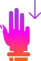 Three Fingers Down Glyph Gradient Icon vector