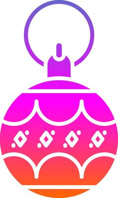 Bauble Glyph Gradient Icon