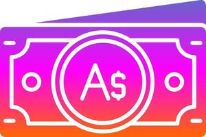 Australian dollar Glyph Gradient Icon vector