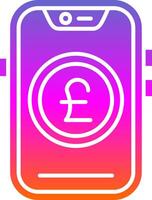 Pound Glyph Gradient Icon vector