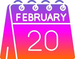 20th of February Glyph Gradient Icon vector