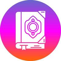 Quran Glyph Gradient Circle Icon vector