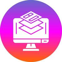 Layer Glyph Gradient Circle Icon vector
