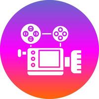 Video camera Glyph Gradient Circle Icon vector