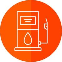 Gas Station Line Red Circle Icon vector