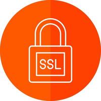 SSL Line Red Circle Icon vector