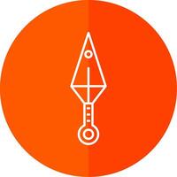 Kunai Line Red Circle Icon vector