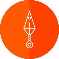 Kunai Line Red Circle Icon vector