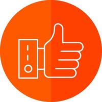 Thumb Up Line Red Circle Icon vector