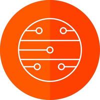 Mars Line Red Circle Icon vector