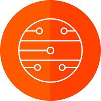 Mars Line Red Circle Icon vector