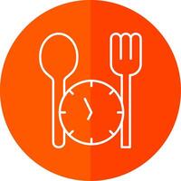 Fasting Line Red Circle Icon vector