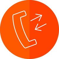 Phone Receiver Line Red Circle Icon vector