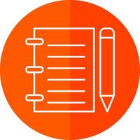 Notebook Line Red Circle Icon vector
