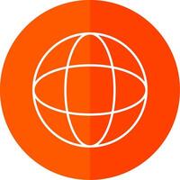 Globe Line Red Circle Icon vector