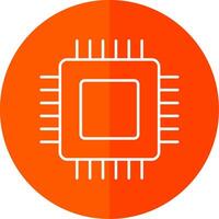 Circuit Board Line Red Circle Icon vector