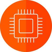 Circuit Board Line Red Circle Icon vector