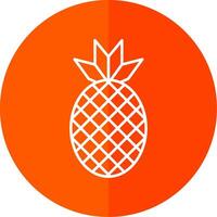 Pineapple Line Red Circle Icon vector