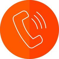 Phone Call Line Red Circle Icon vector