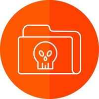 Folder Line Red Circle Icon vector
