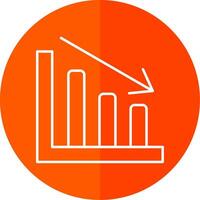 Line chart Line Red Circle Icon vector