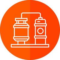 Processing Plant Line Red Circle Icon vector