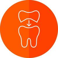 Tooth Cap Line Red Circle Icon vector