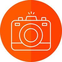 Photo Camera Line Red Circle Icon vector