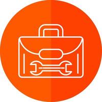 Tool Box Line Red Circle Icon vector