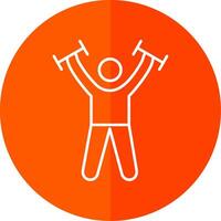 Exercise Line Red Circle Icon vector